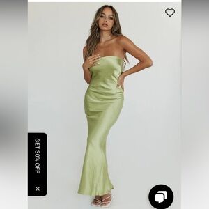 Elegant Green Strapless Dress